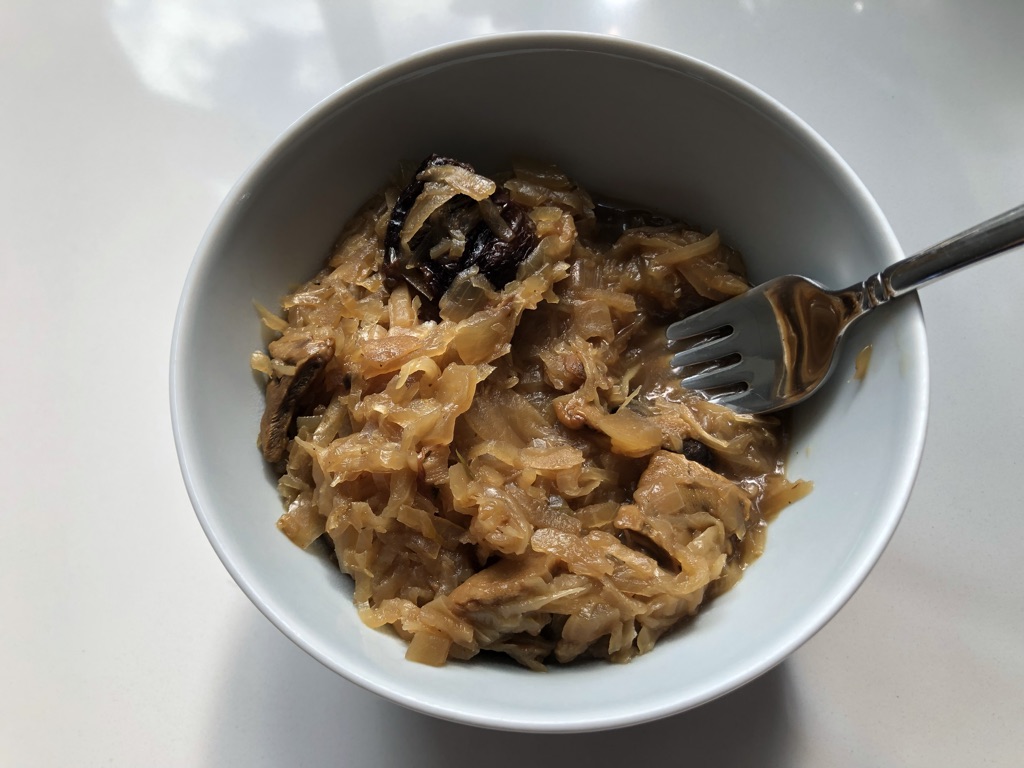 Sauerkraut with porcini mushrooms